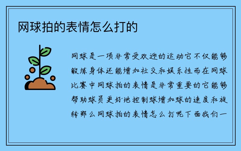 网球拍的表情怎么打的